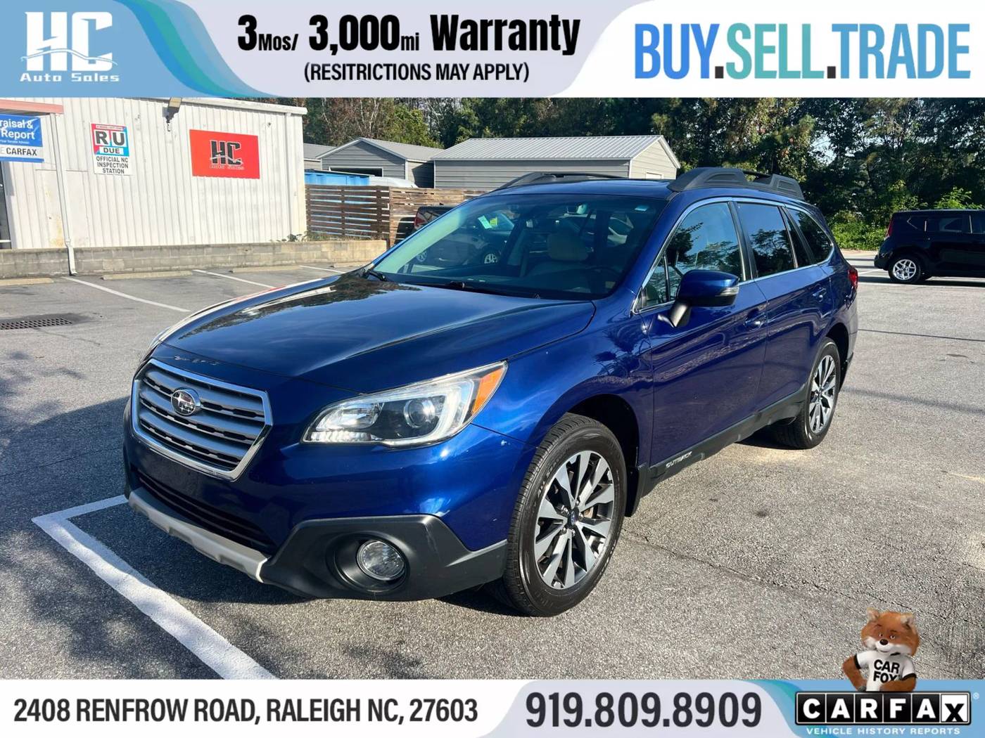 2017 Subaru Outback 2.5i Limited — SUV — 93,389 mi — Raleigh, NC