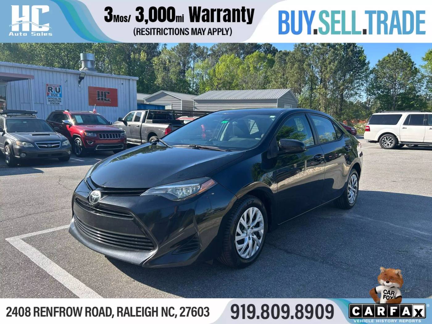 2019 Toyota Corolla LE — Sedan — 121,812 mi — Raleigh, NC