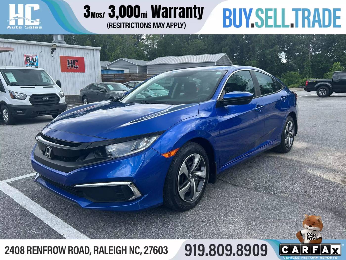 2019 Honda Civic LX — Sedan — 65,421 mi — Raleigh, NC
