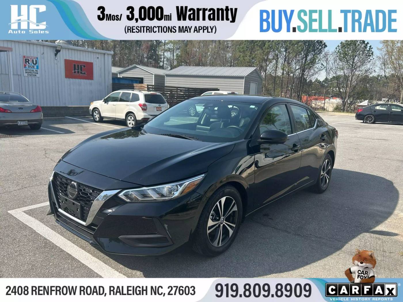 2021 Nissan Sentra SV — Sedan — 91,363 mi — Raleigh, NC