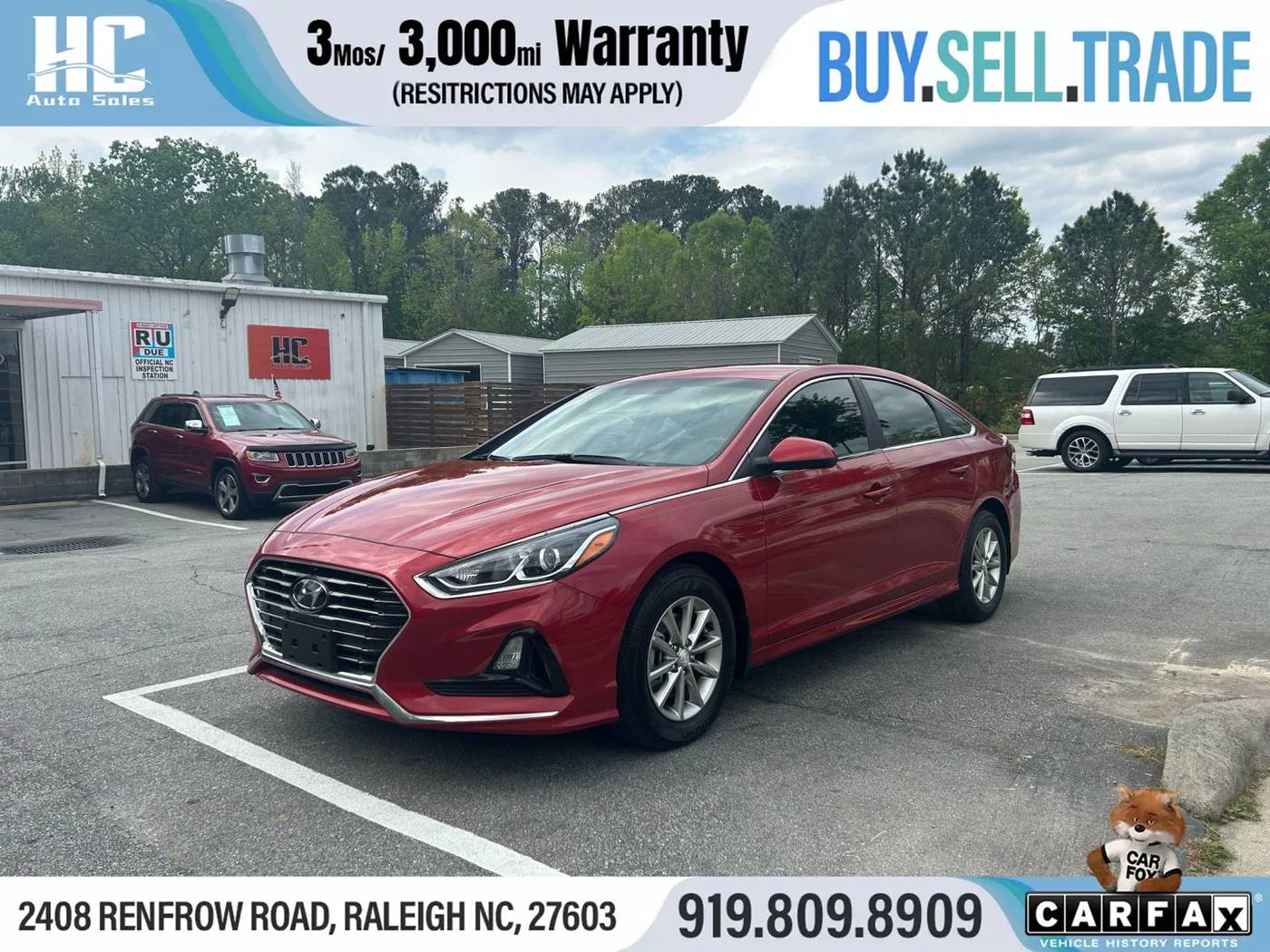 2019 Hyundai Sonata SE — Sedan — 67,465 mi — Raleigh, NC