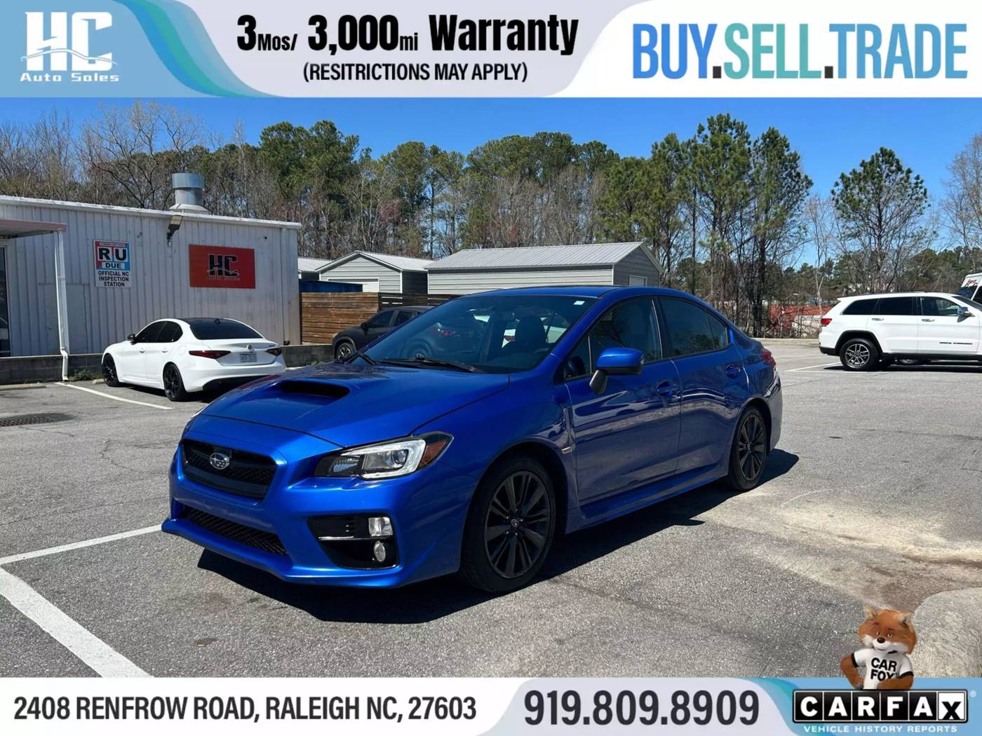 2015 Subaru WRX Limited — Sedan — 114,517 mi — Raleigh, NC
