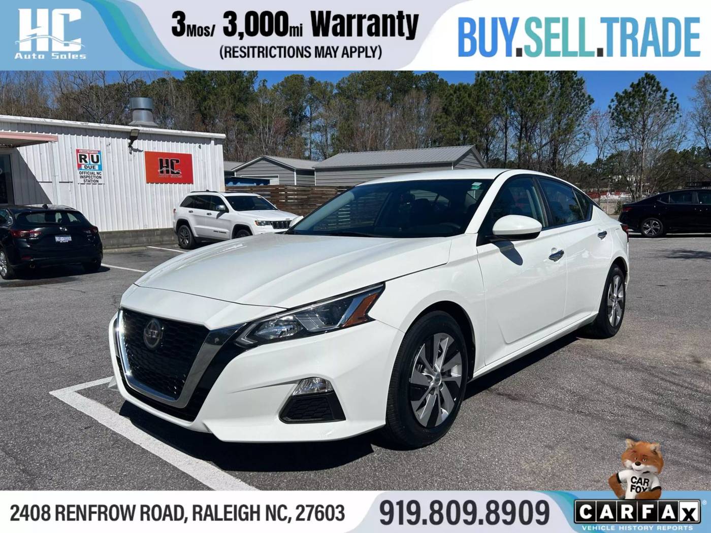 2020 Nissan Altima S — Sedan — 92,507 mi — Raleigh, NC