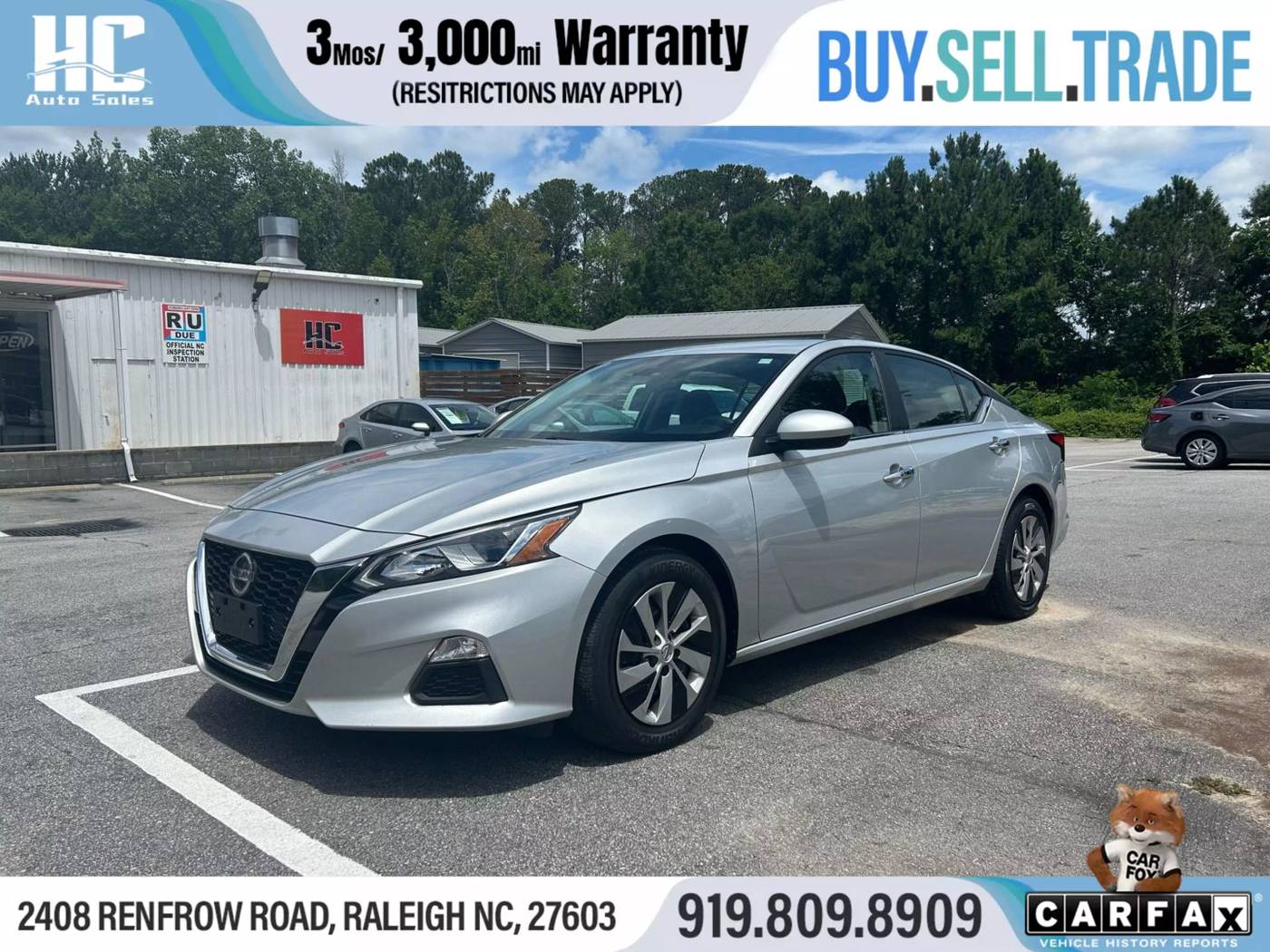 2021 Nissan Altima S — Sedan — 75,563 mi — Raleigh, NC