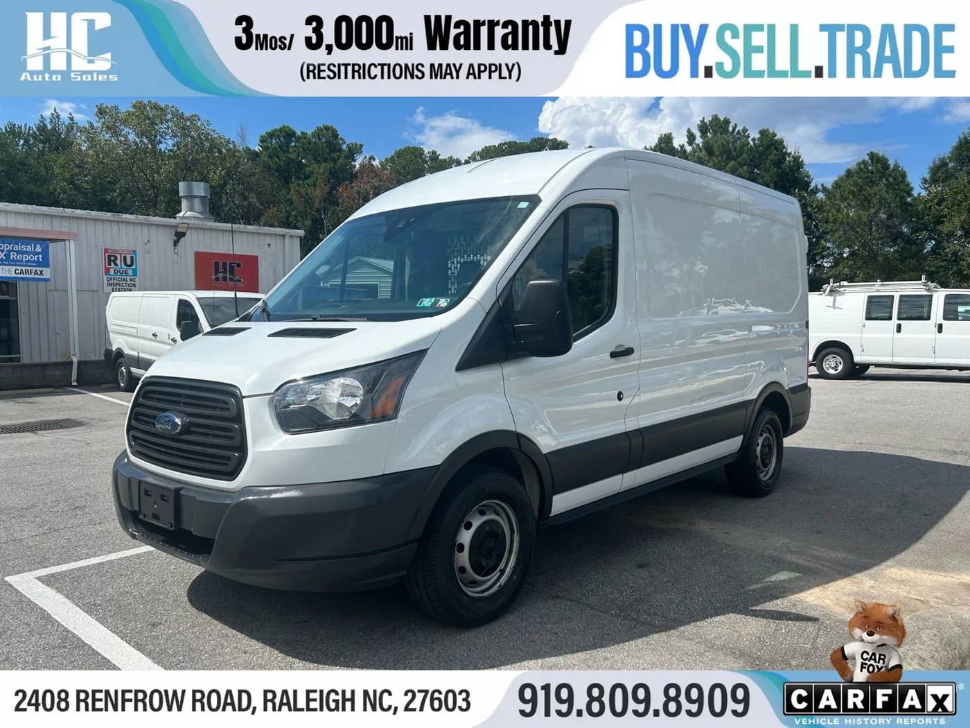 2018 Ford Transit Cargo Van T-150 — Cargo Van — 77,209 mi — Raleigh, NC
