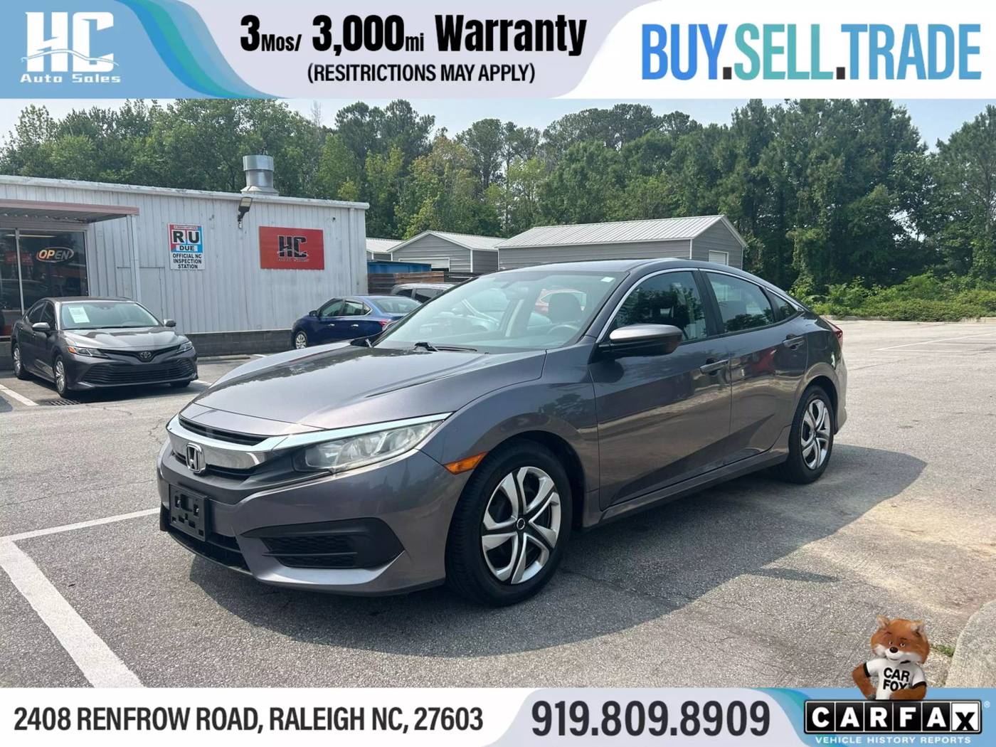 2016 Honda Civic LX — Sedan — 100,695 mi — Raleigh, NC