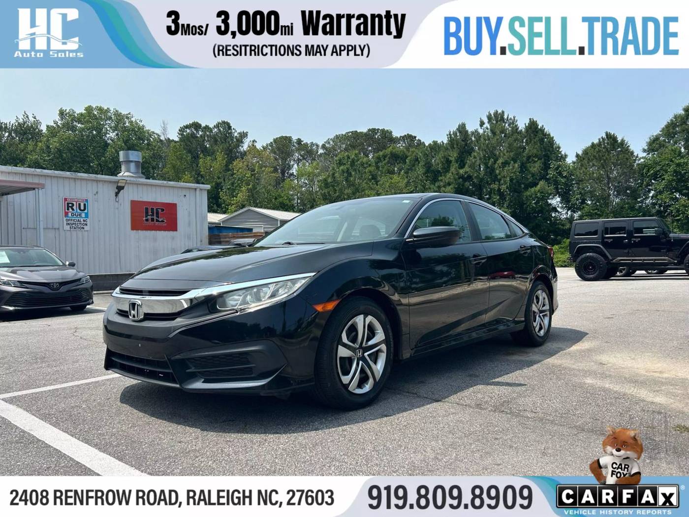 2017 Honda Civic LX — Sedan — 45,266 mi — Raleigh, NC