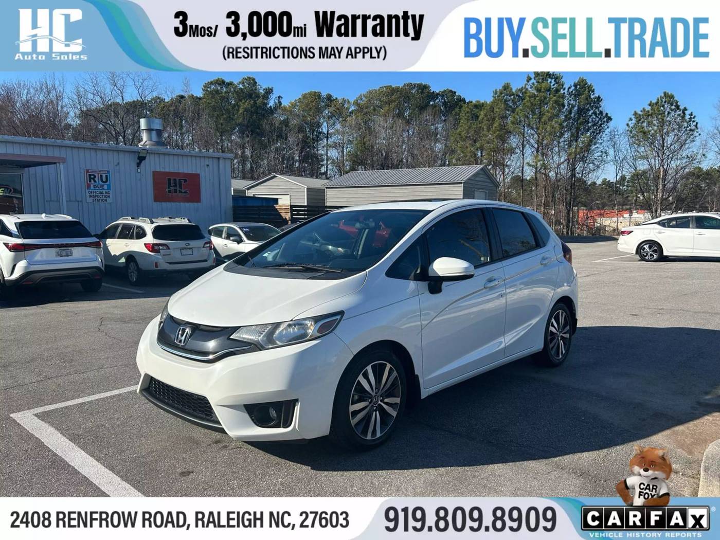 2016 Honda Fit EX — Hatchback — 92,700 mi — Raleigh, NC