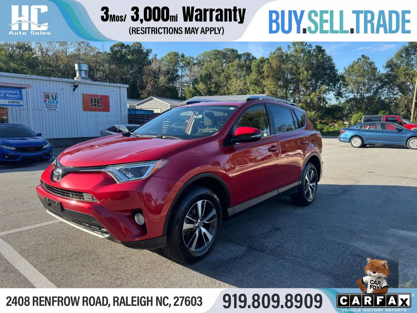 2016 Toyota RAV4 XLE — SUV — 110,242 mi — Raleigh, NC