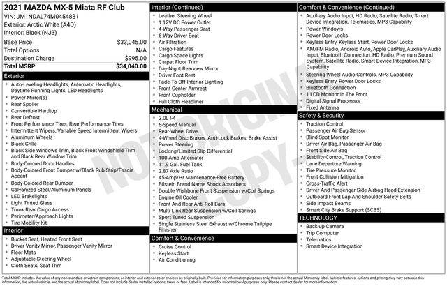 2021 Mazda MX-5 Miata Club