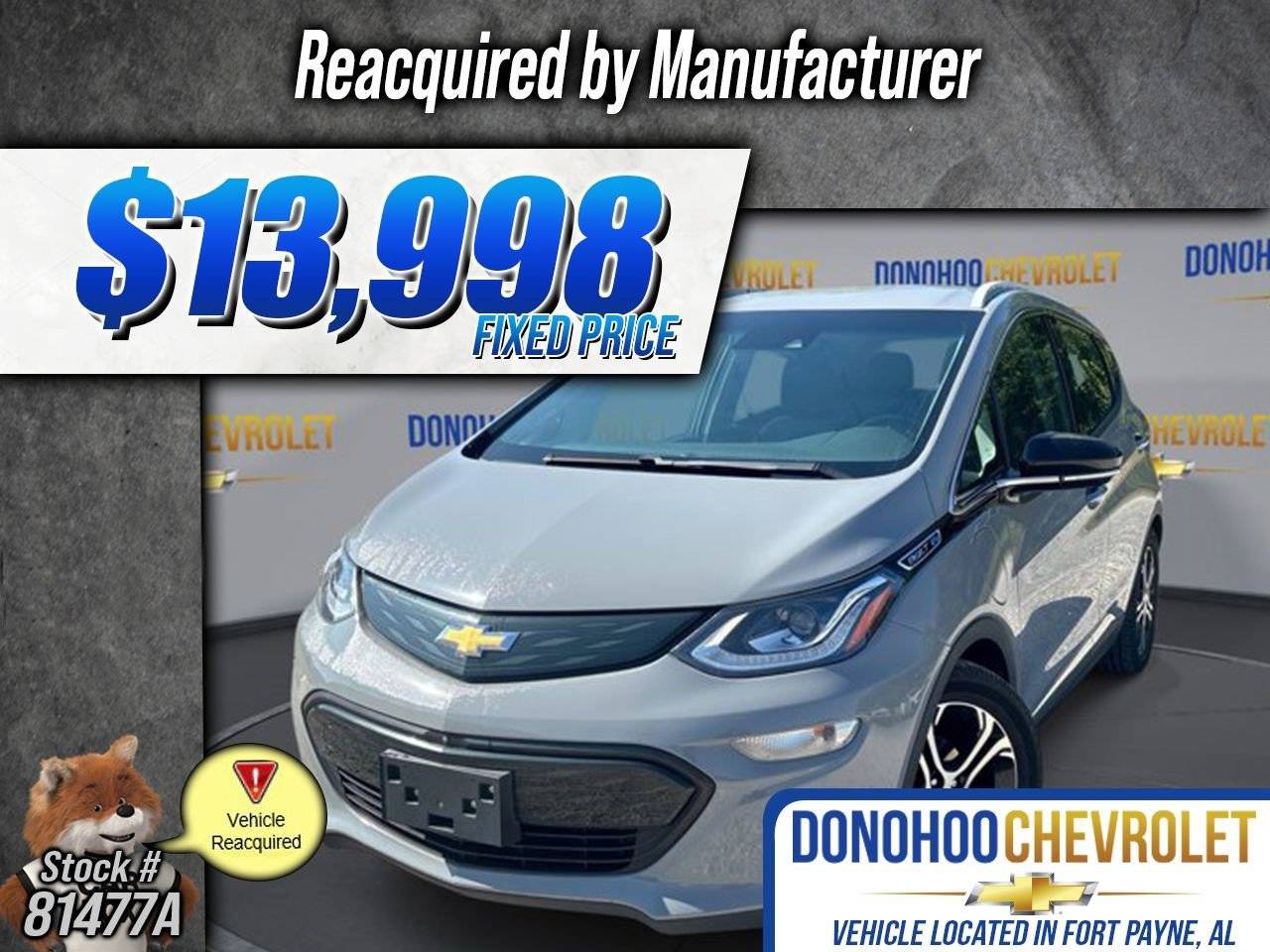 2019 Chevrolet Bolt EV Premier — Hatchback — 66,288 mi — Fort Payne, AL