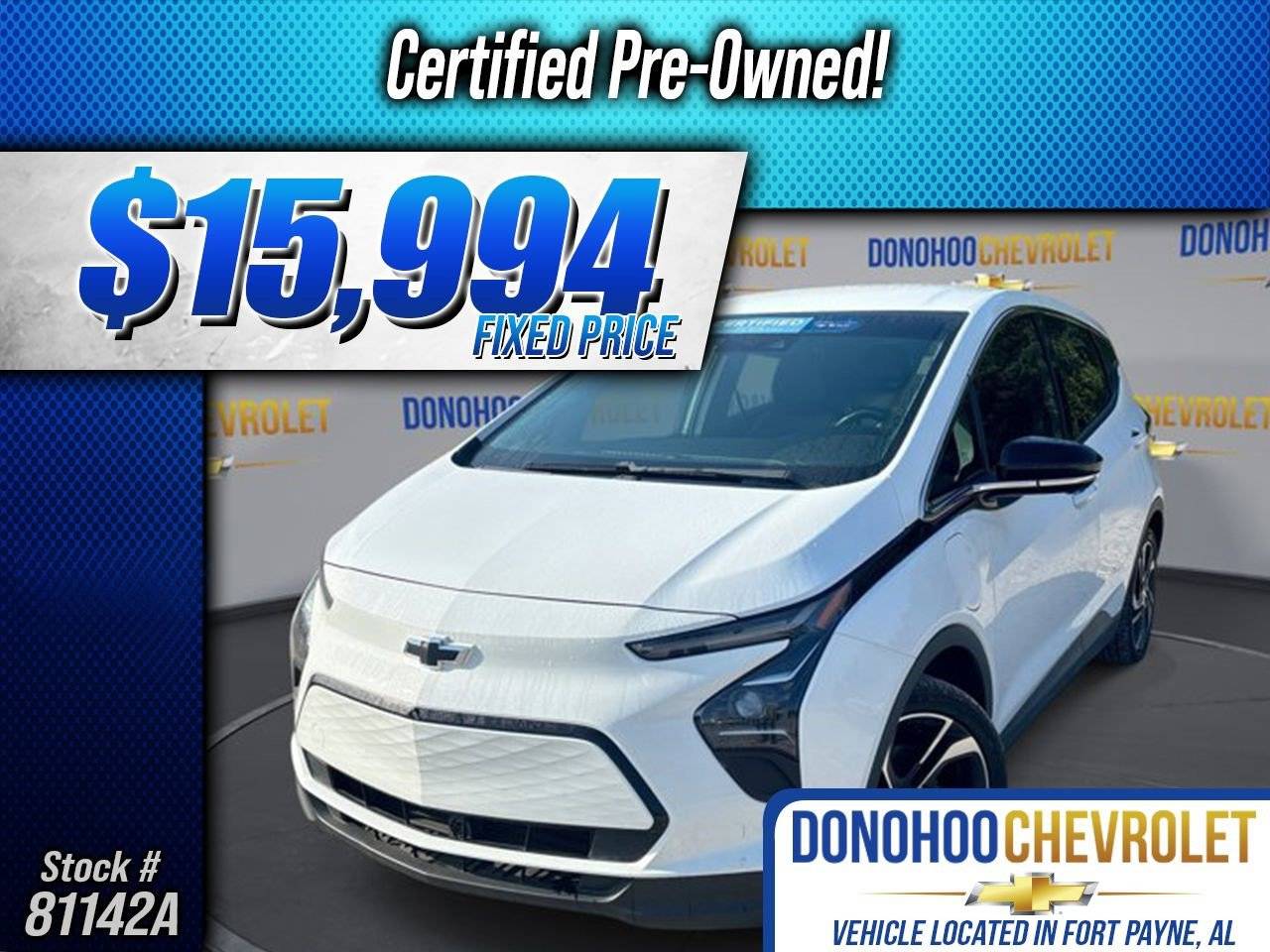 2022 Chevrolet Bolt EV 2LT — Hatchback — 68,370 mi — Fort Payne, AL