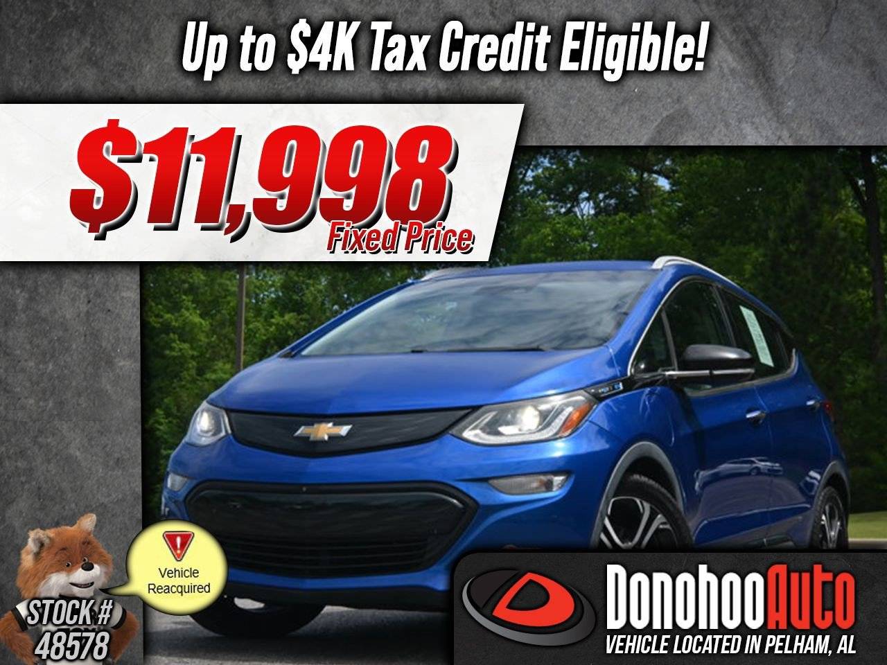 2017 Chevrolet Bolt EV Premier — Hatchback — 48,087 mi — Pelham, AL