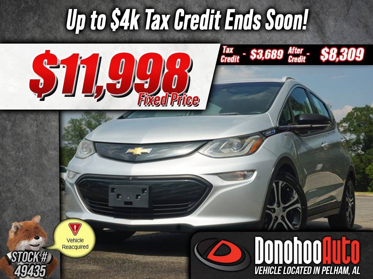 2017 Chevrolet Bolt EV Premier — Hatchback — 49,264 mi — Pelham, AL