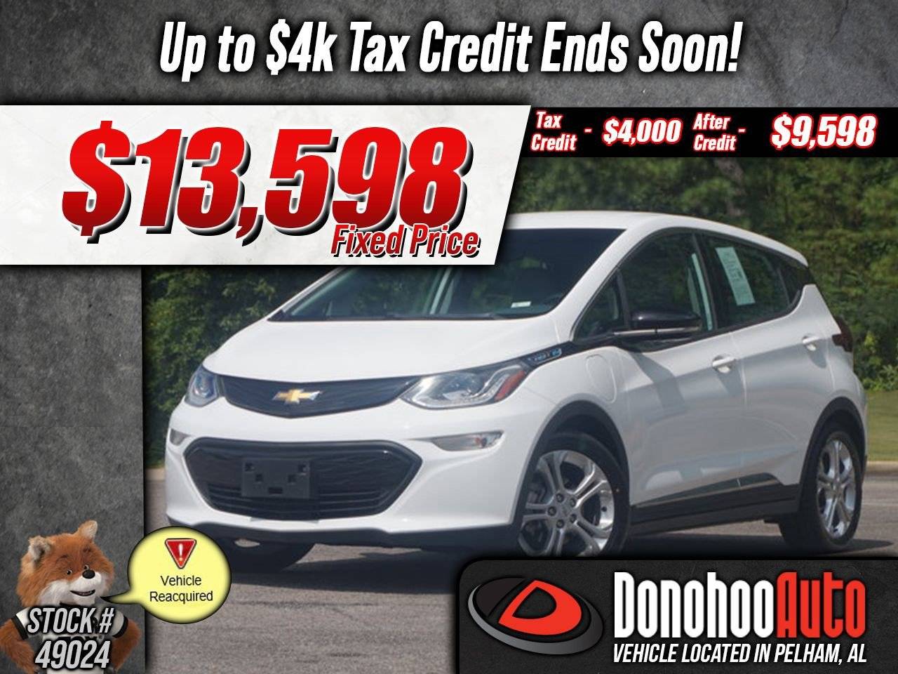 2020 Chevrolet Bolt EV LT — Hatchback — 14,598 mi — Pelham, AL