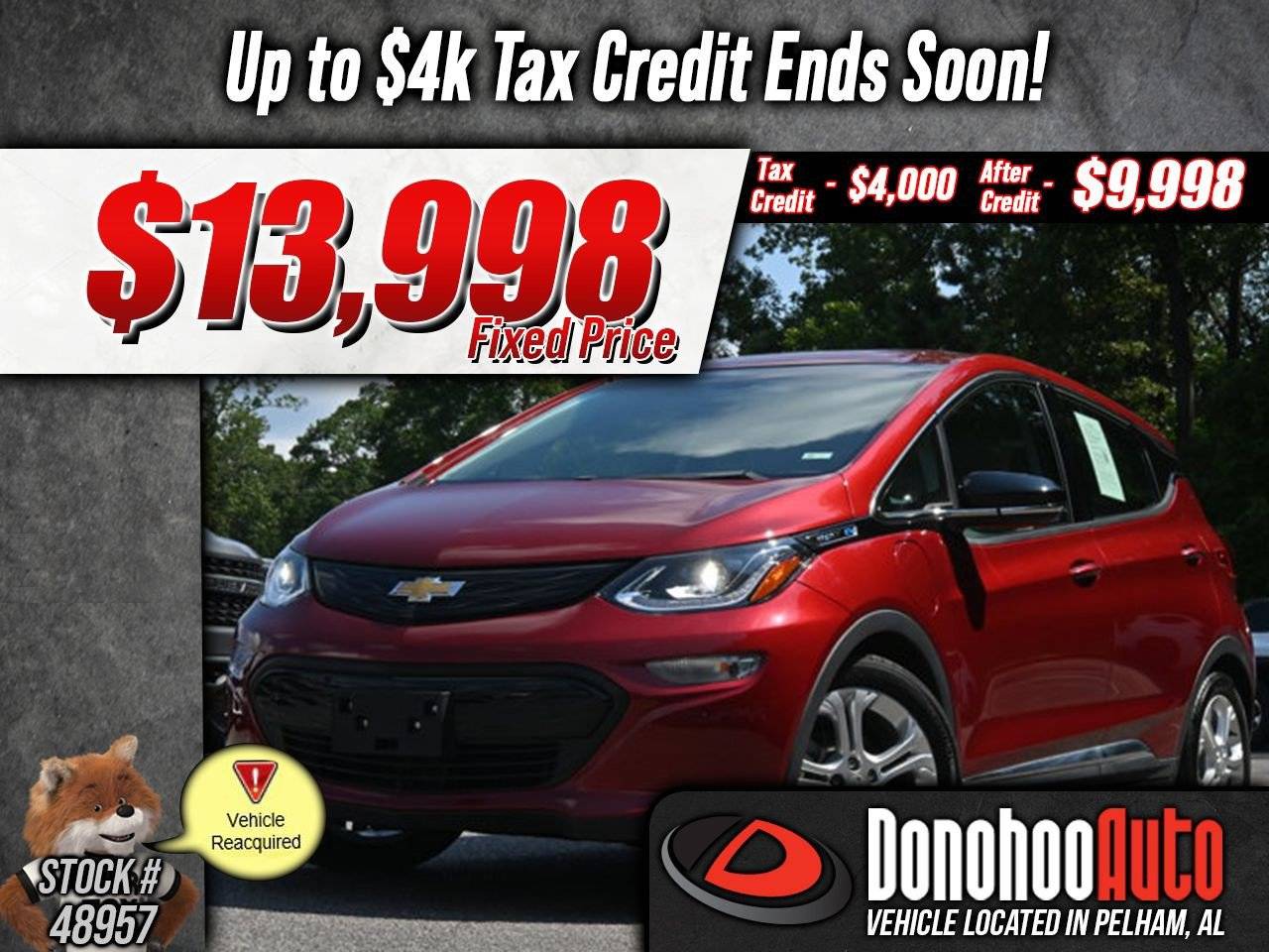 2020 Chevrolet Bolt EV LT — Hatchback — 12,720 mi — Pelham, AL