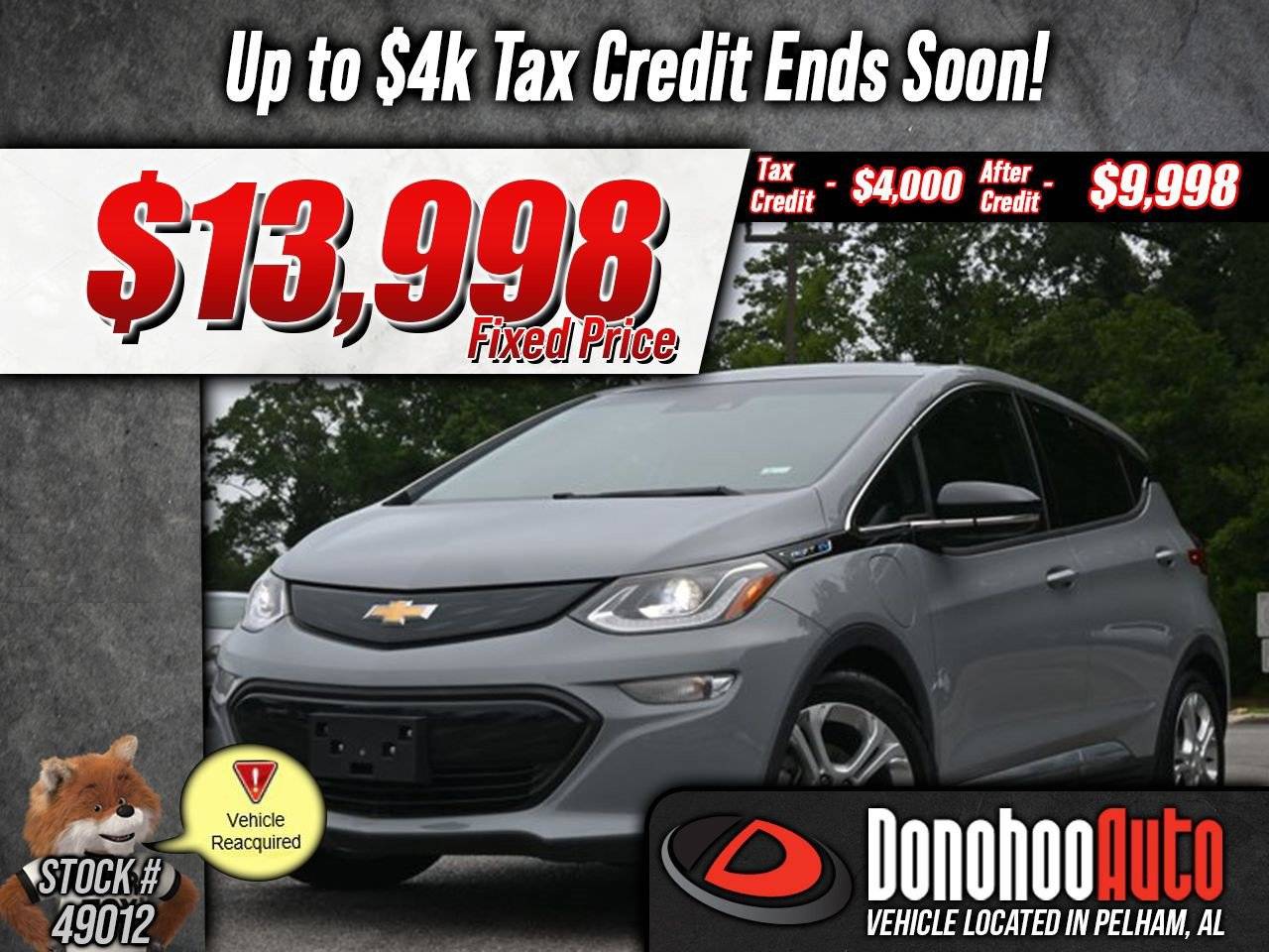 2019 Chevrolet Bolt EV LT — Hatchback — 37,958 mi — Pelham, AL