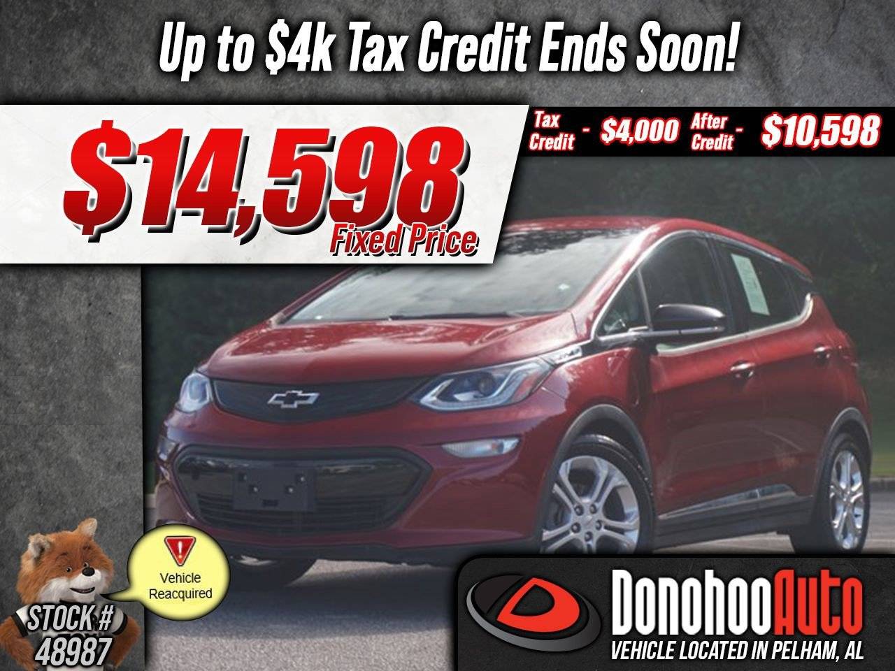 2019 Chevrolet Bolt EV LT — Hatchback — 11,917 mi — Pelham, AL