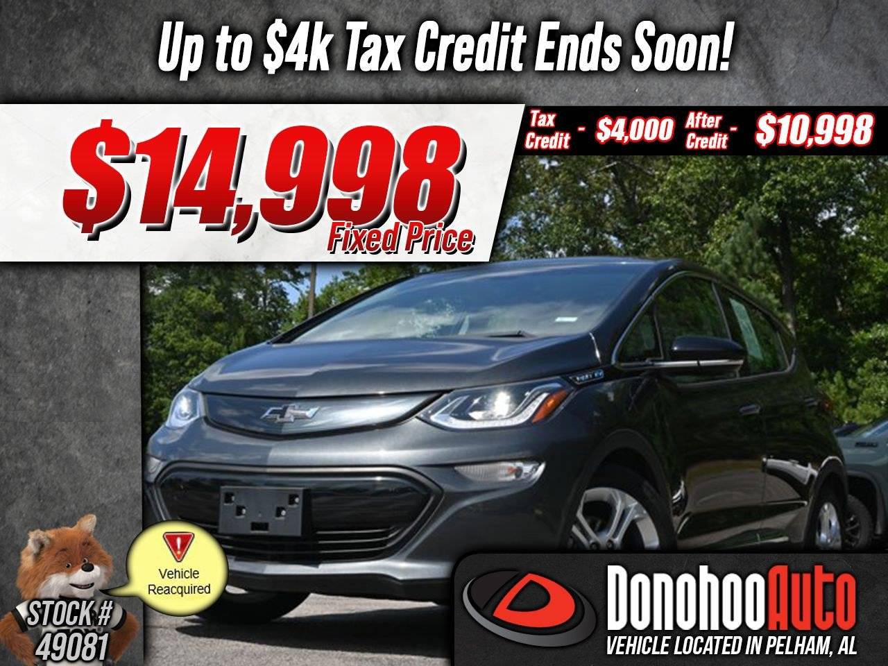 2019 Chevrolet Bolt EV LT — Hatchback — 9,266 mi — Pelham, AL