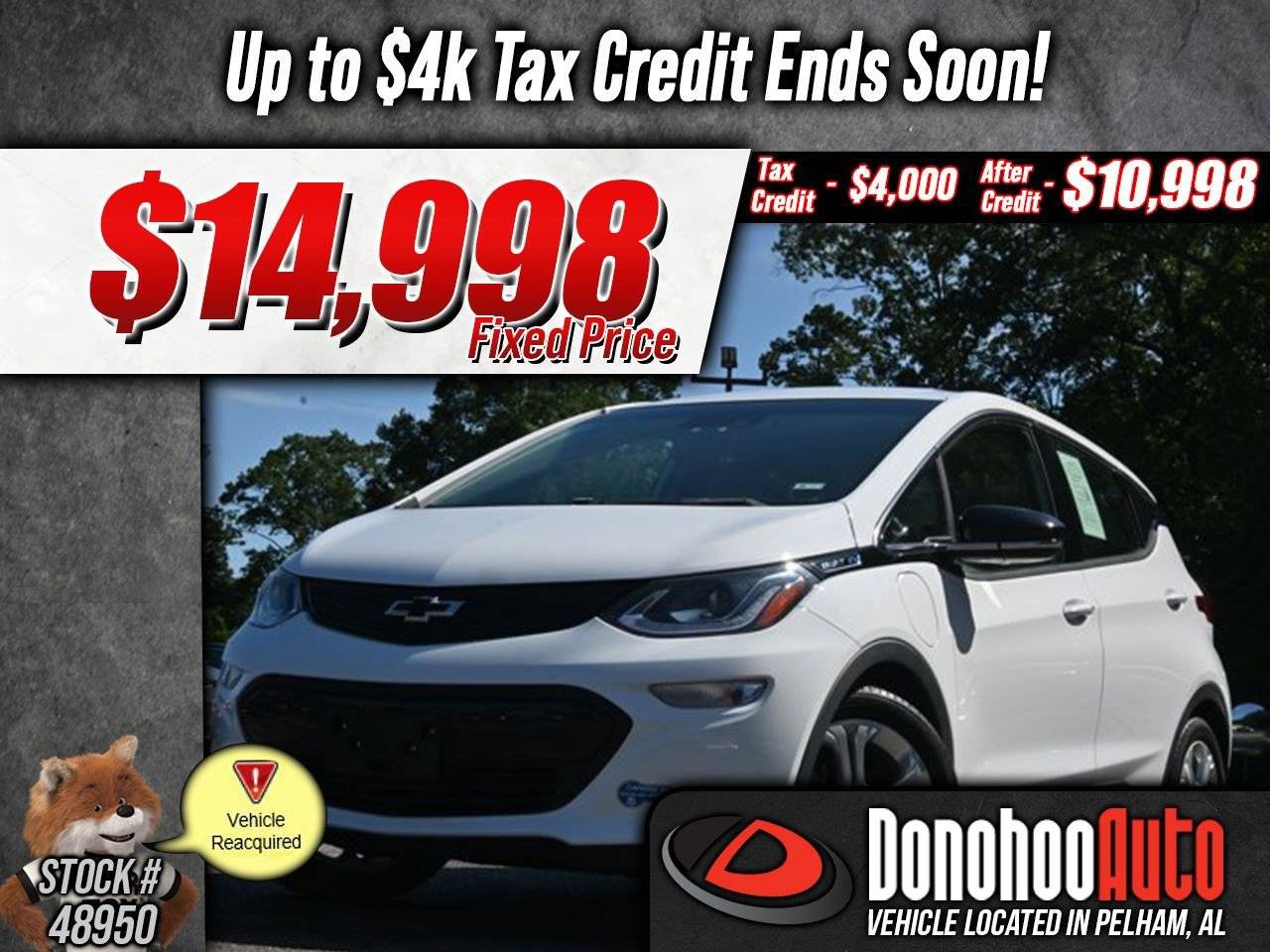 2020 Chevrolet Bolt EV LT — Hatchback — 9,295 mi — Pelham, AL