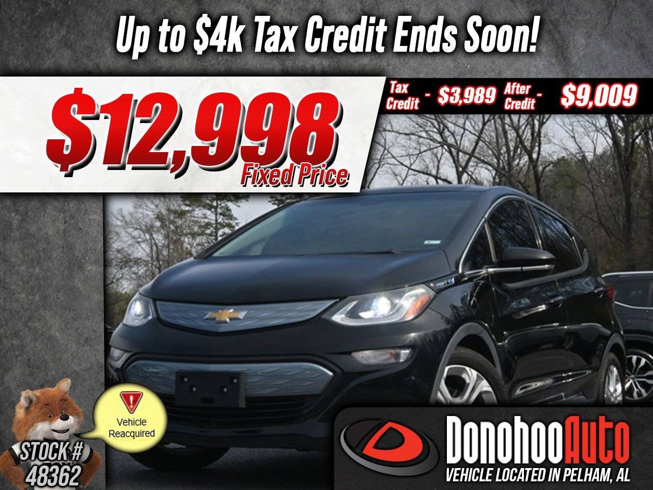 2019 Chevrolet Bolt EV LT — Hatchback — 35,071 mi — Pelham, AL