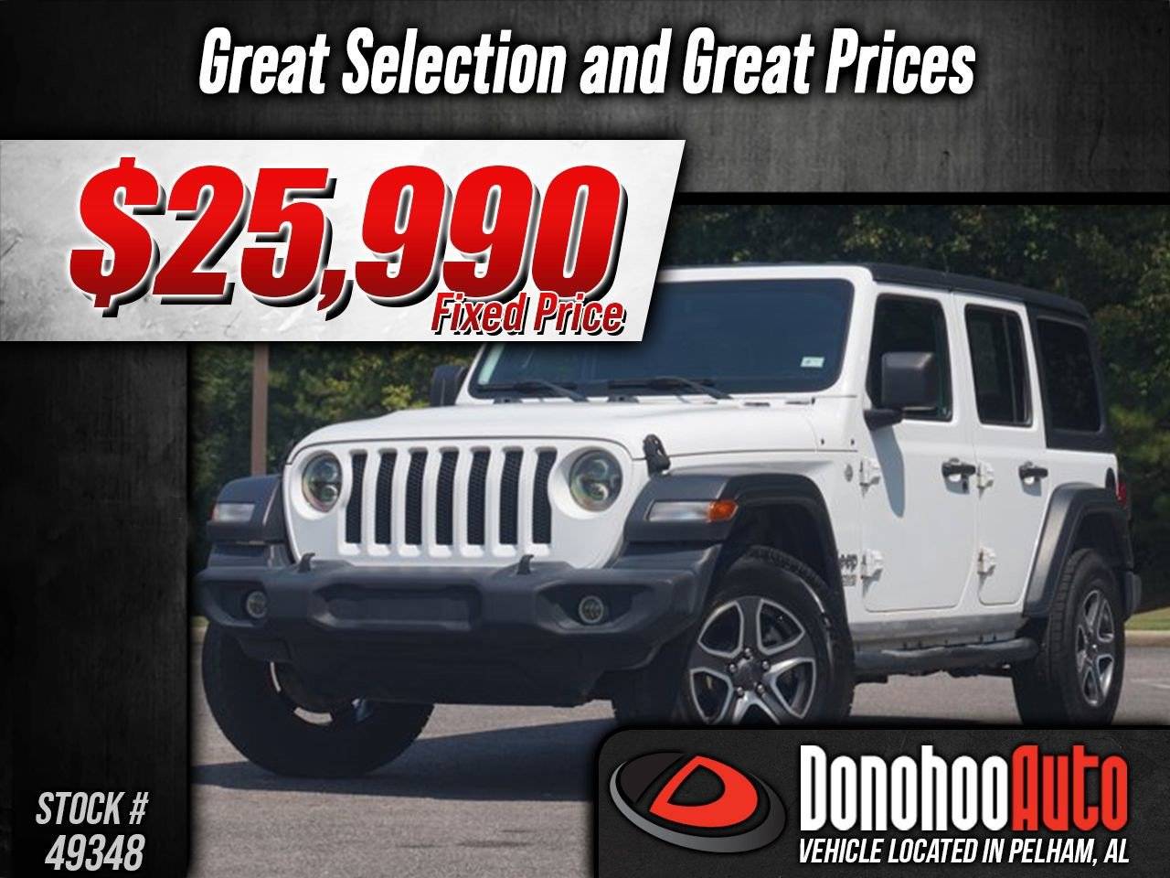 2020 Jeep Wrangler Sport S — SUV — 67,804 mi — Pelham, AL