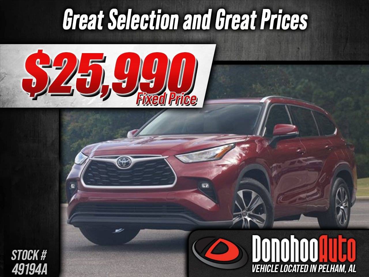 2020 Toyota Highlander XLE — SUV — 100,303 mi — Pelham, AL