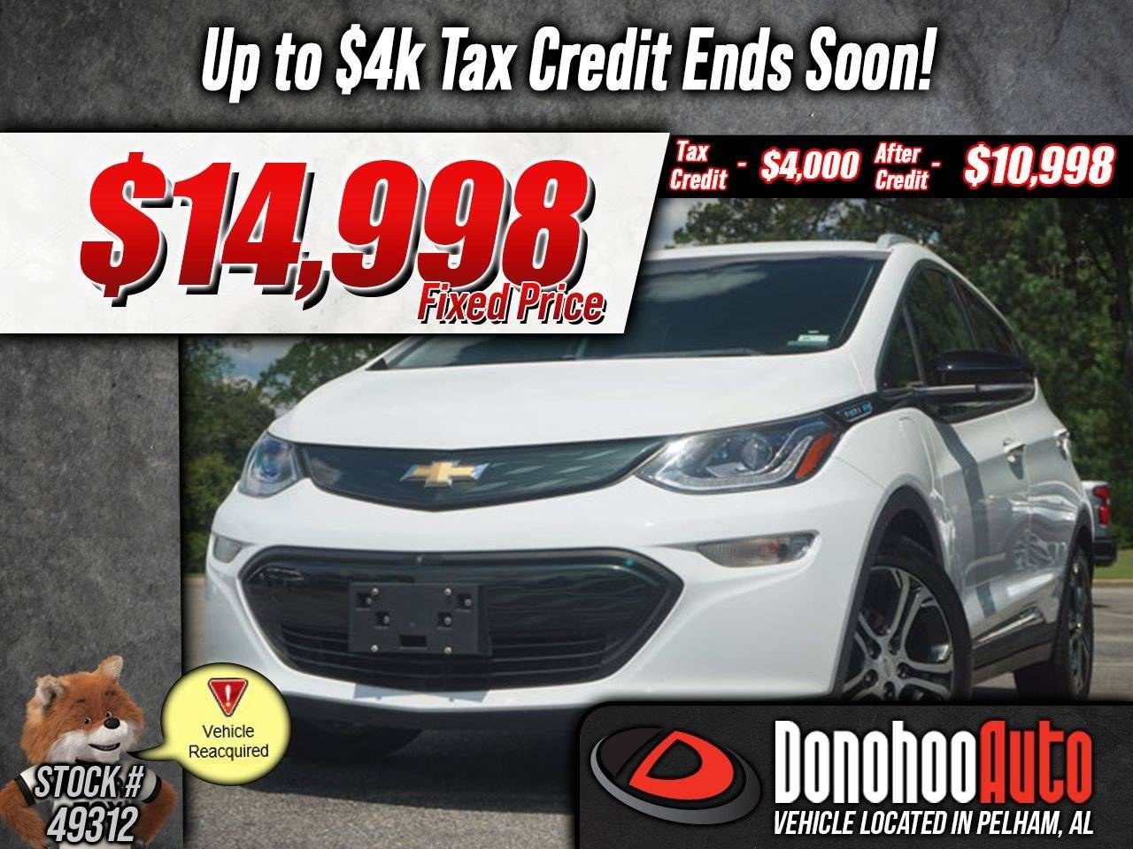 2019 Chevrolet Bolt EV Premier — Hatchback — 44,321 mi — Pelham, AL