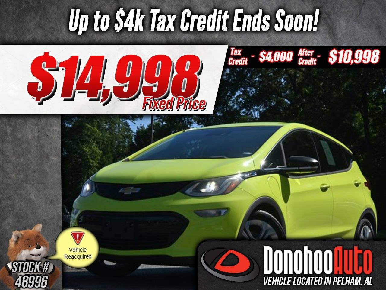 2019 Chevrolet Bolt EV LT — Hatchback — 30,939 mi — Pelham, AL