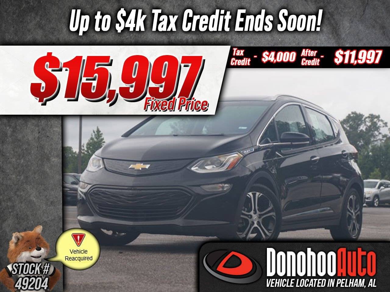 2020 Chevrolet Bolt EV Premier — Hatchback — 22,173 mi — Pelham, AL