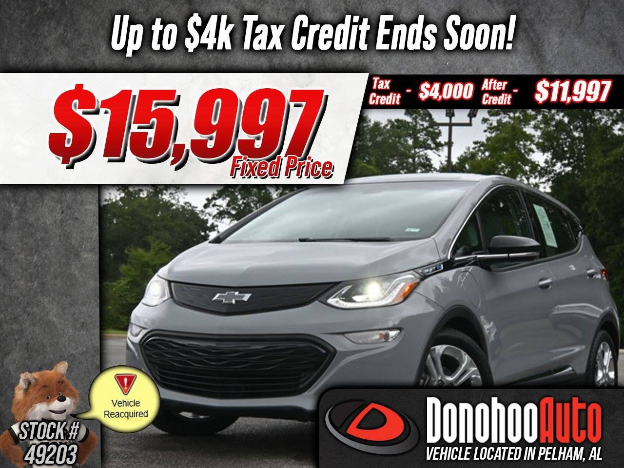 2020 Chevrolet Bolt EV LT — Hatchback — 9,130 mi — Pelham, AL