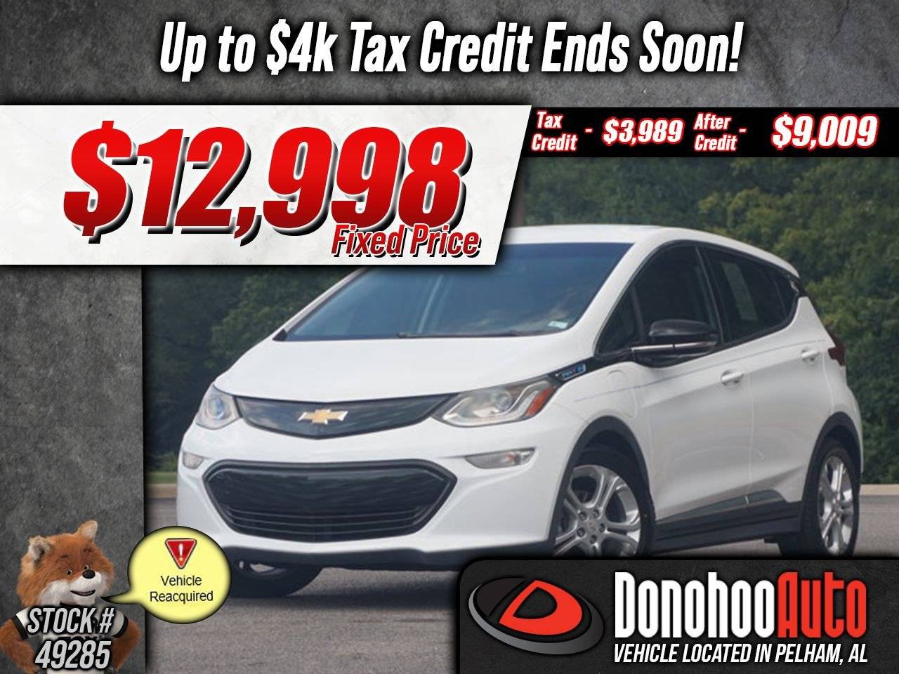 2017 Chevrolet Bolt EV LT — Hatchback — 45,416 mi — Pelham, AL
