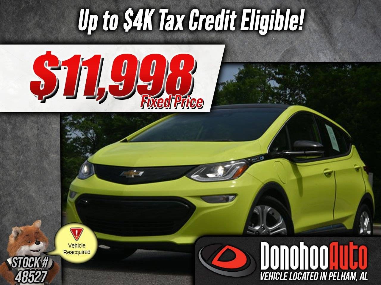2019 Chevrolet Bolt EV LT — Hatchback — 47,557 mi — Pelham, AL