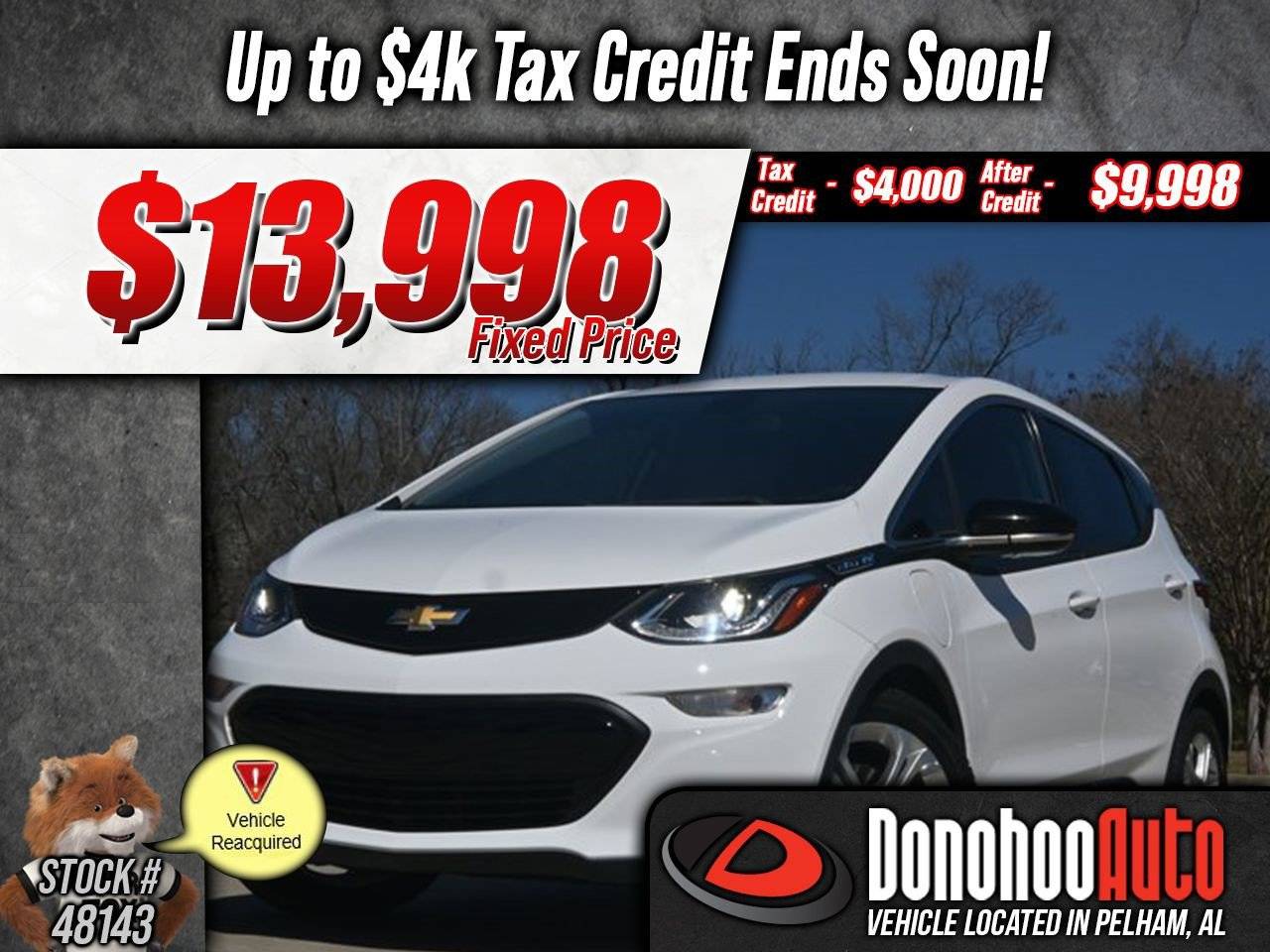 2020 Chevrolet Bolt EV LT — Hatchback — 34,853 mi — Pelham, AL
