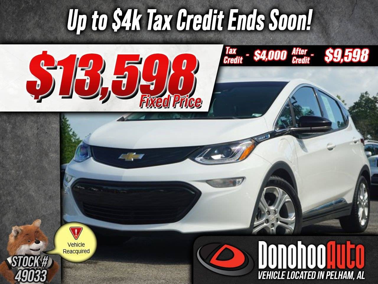 2019 Chevrolet Bolt EV LT — Hatchback — 35,749 mi — Pelham, AL