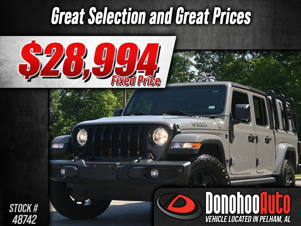 2021 Jeep Gladiator Willys Sport — Pickup Truck — 48,578 mi — Pelham, AL