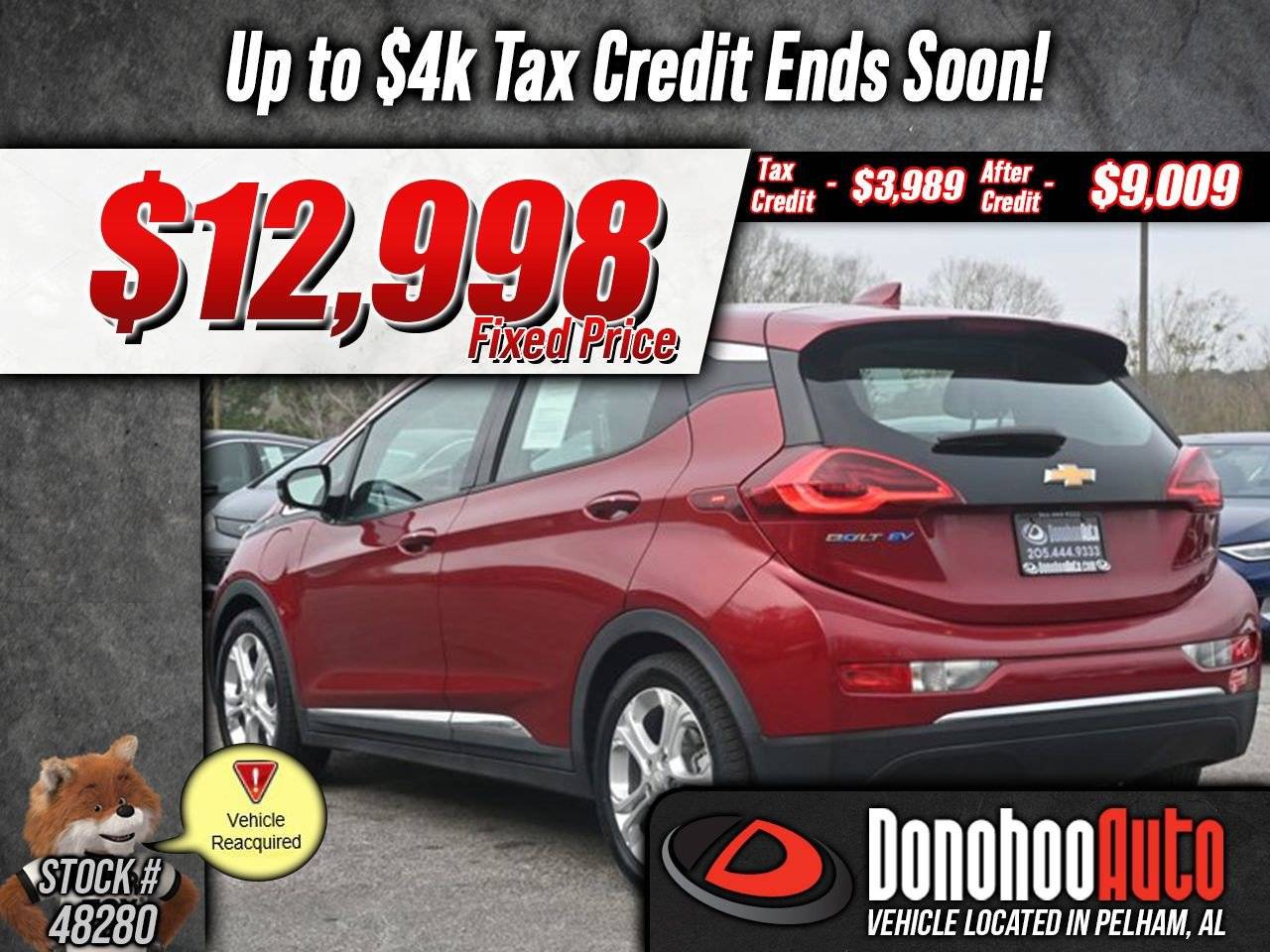 2019 Chevrolet Bolt EV LT — Hatchback — 38,824 mi — Pelham, AL
