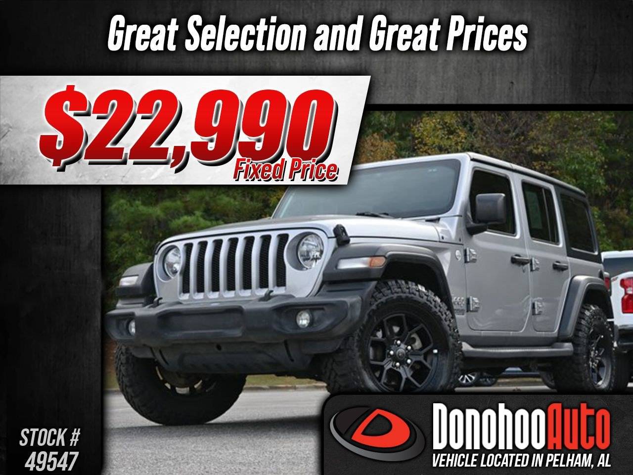 2019 Jeep Wrangler Sport — SUV — 88,525 mi — Pelham, AL