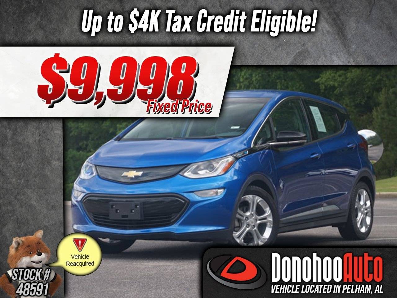 2018 Chevrolet Bolt EV LT — Hatchback — 67,396 mi — Pelham, AL
