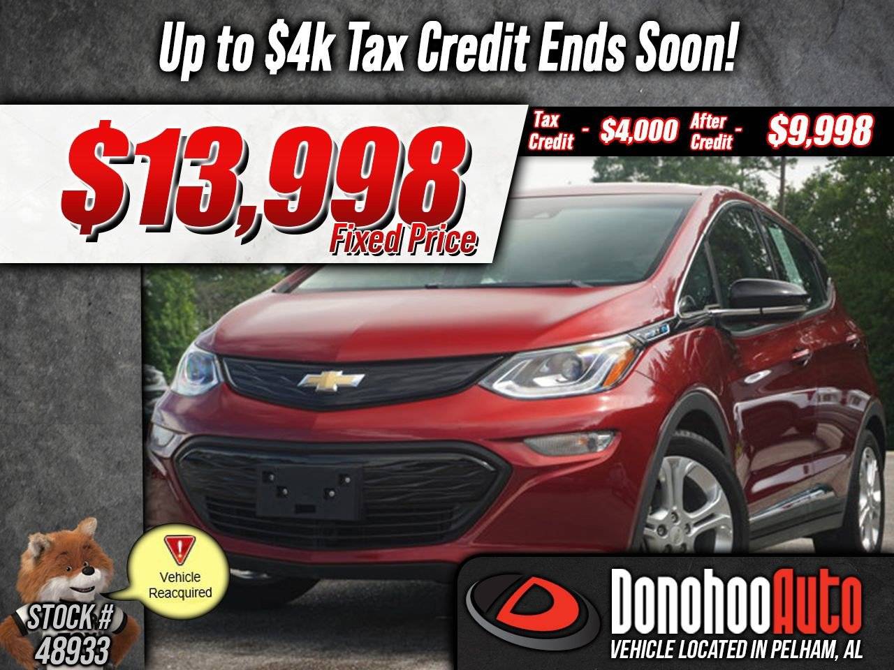 2020 Chevrolet Bolt EV LT — Hatchback — 15,721 mi — Pelham, AL