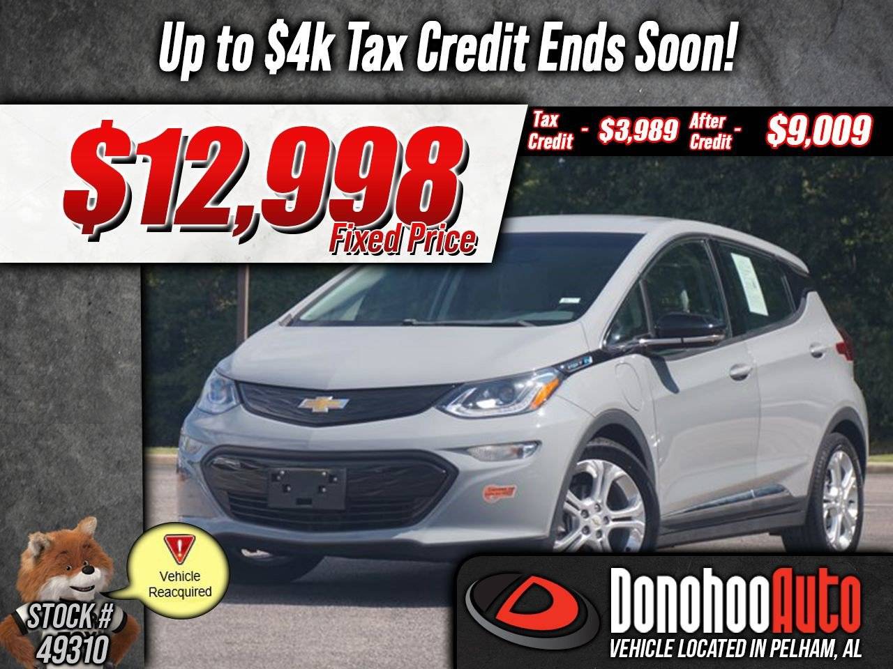 2020 Chevrolet Bolt EV LT — Hatchback — 38,436 mi — Pelham, AL