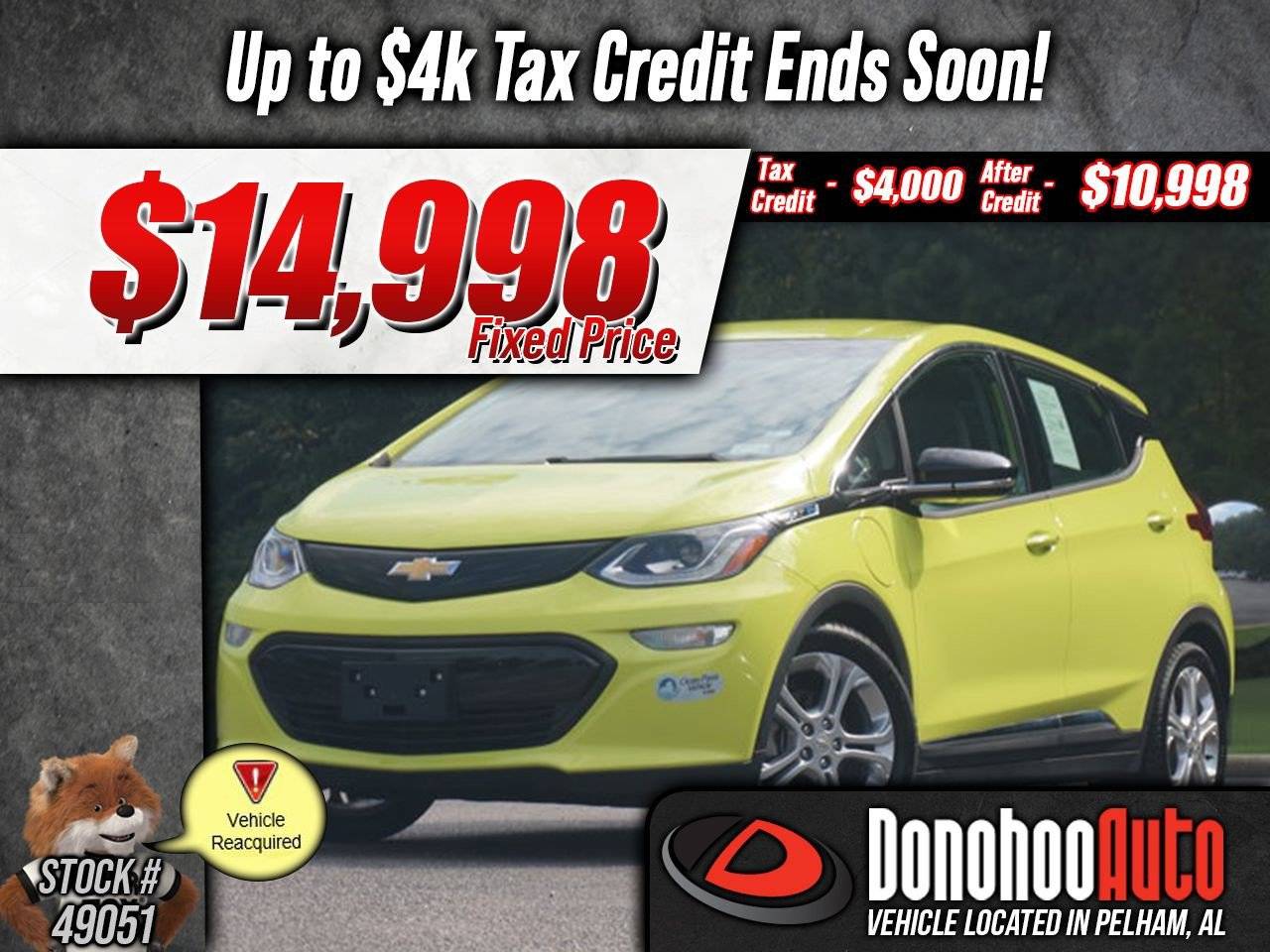 2019 Chevrolet Bolt EV LT — Hatchback — 16,390 mi — Pelham, AL