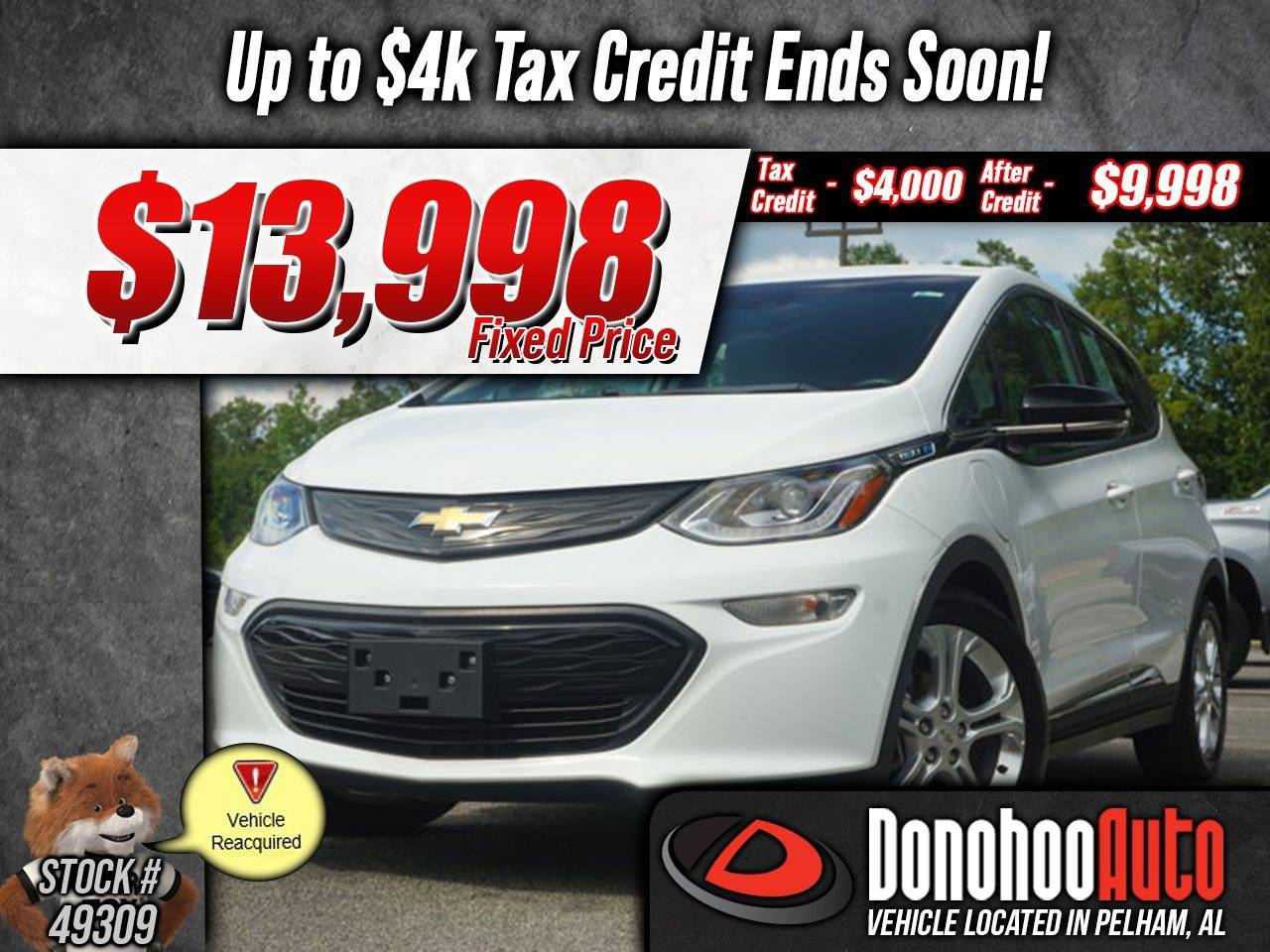 2020 Chevrolet Bolt EV LT — Hatchback — 27,556 mi — Pelham, AL