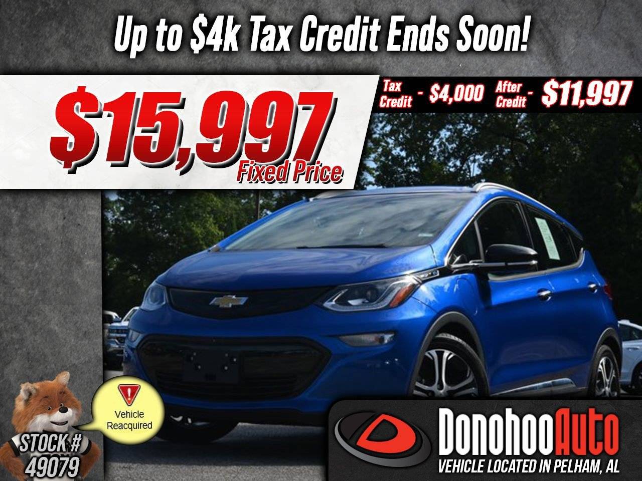 2019 Chevrolet Bolt EV Premier — Hatchback — 6,964 mi — Pelham, AL