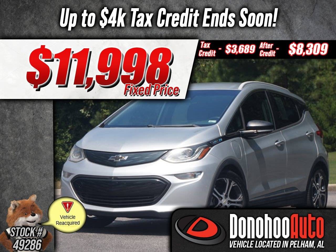 2017 Chevrolet Bolt EV Premier — Hatchback — 60,357 mi — Pelham, AL