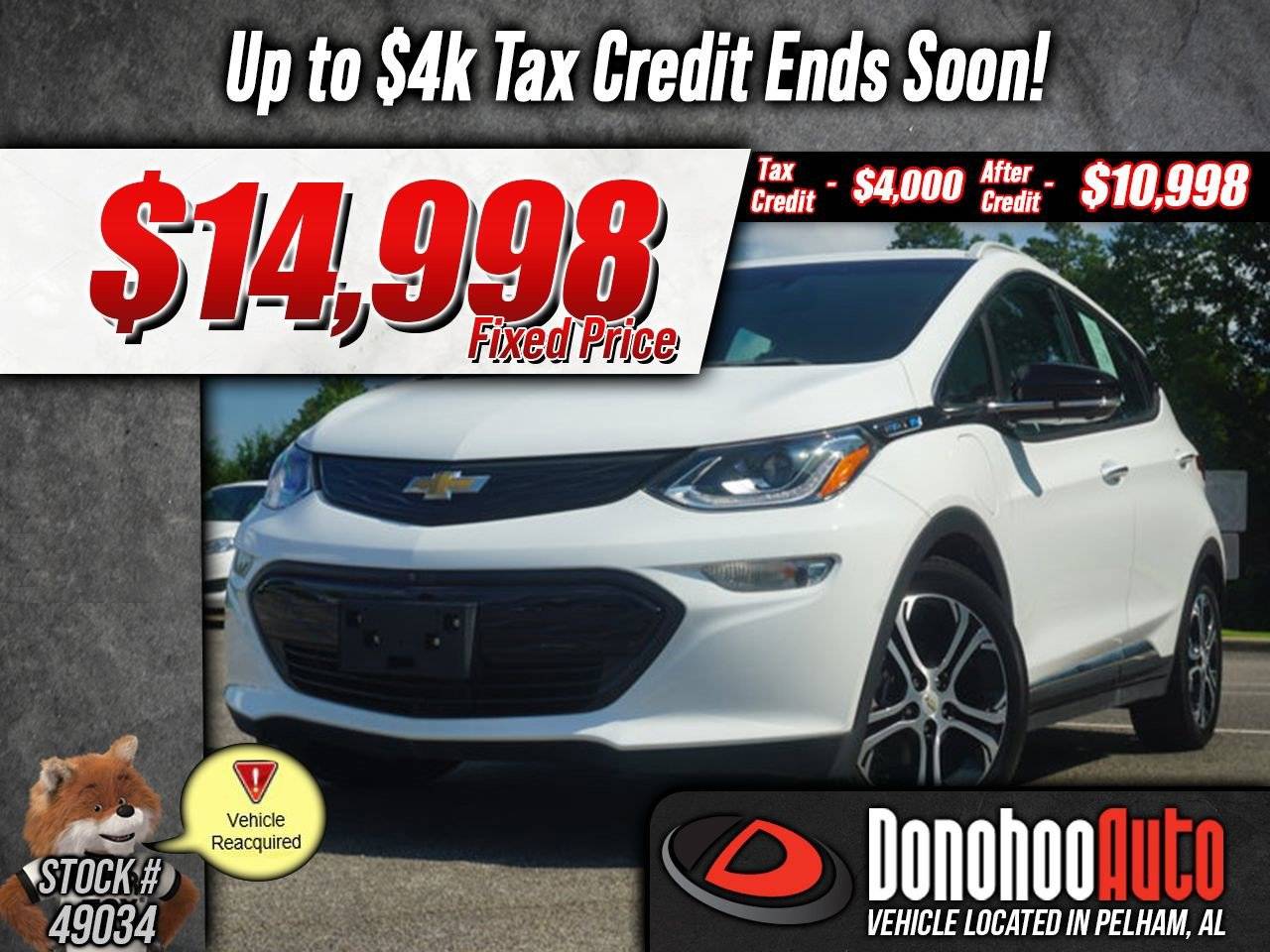 2020 Chevrolet Bolt EV Premier — Hatchback — 12,356 mi — Pelham, AL