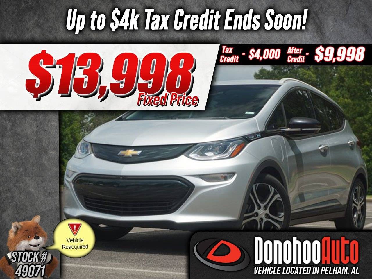 2019 Chevrolet Bolt EV Premier — Hatchback — 14,120 mi — Pelham, AL