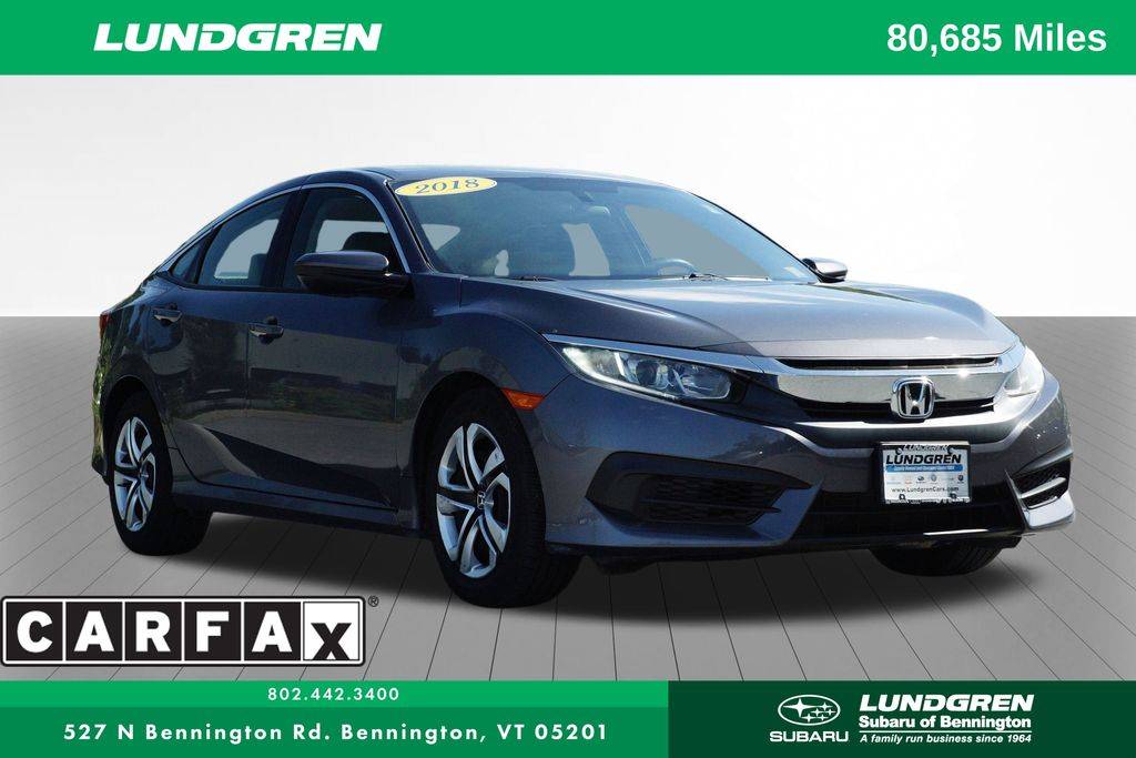 2018 Honda Civic LX — Sedan — 82,732 mi — Bennington, VT