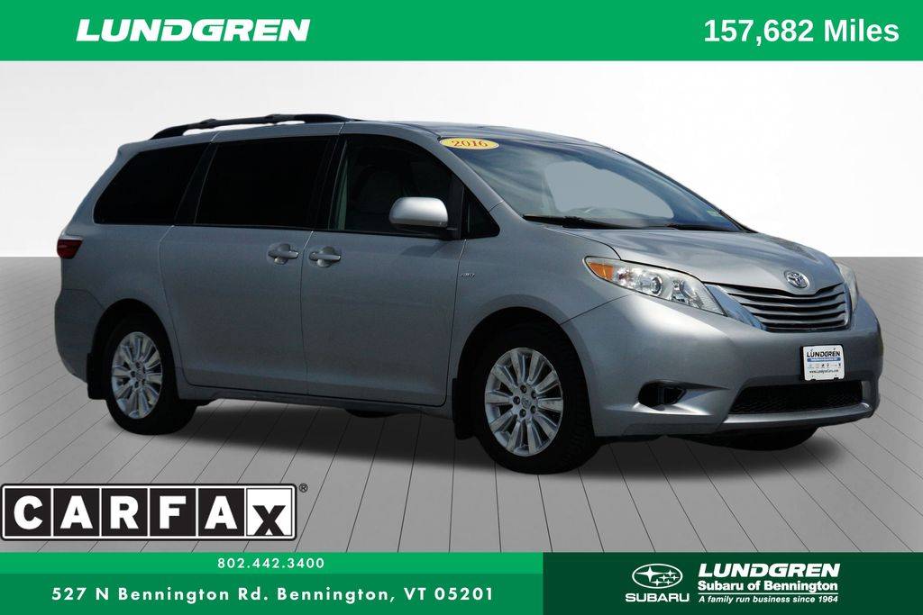 2016 Toyota Sienna LE — Minivan — 157,682 mi — Bennington, VT