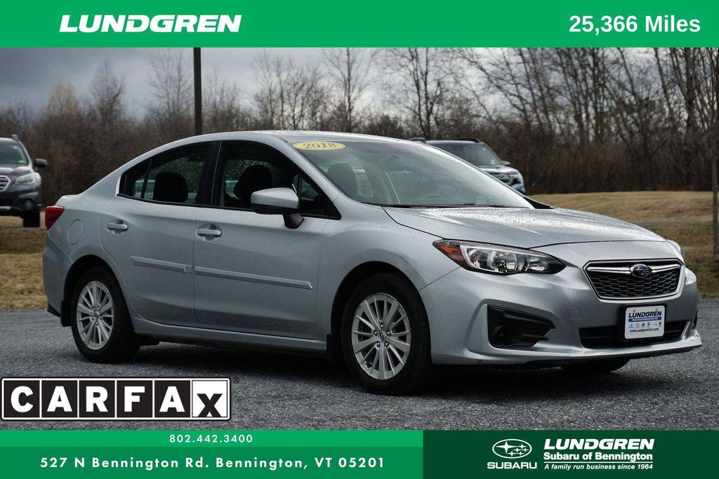 2018 Subaru Impreza 2.0i Premium — Sedan — 25,334 mi — Bennington, VT